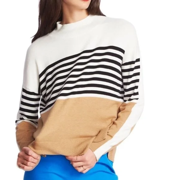 COURT & ROWE Stripe Colorblock Sweater - Picture 1 of 10